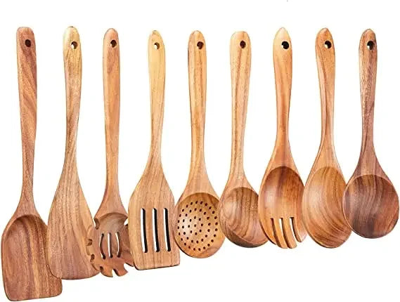 Cooking Spoons - Non-Stick Wooden Teak Set