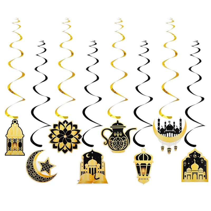Garland - Ramadan Eid Mubarak Moon Star 8Pcs