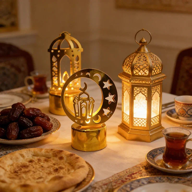 Ramadan Lamp - Star and Moon Ceramic Desk