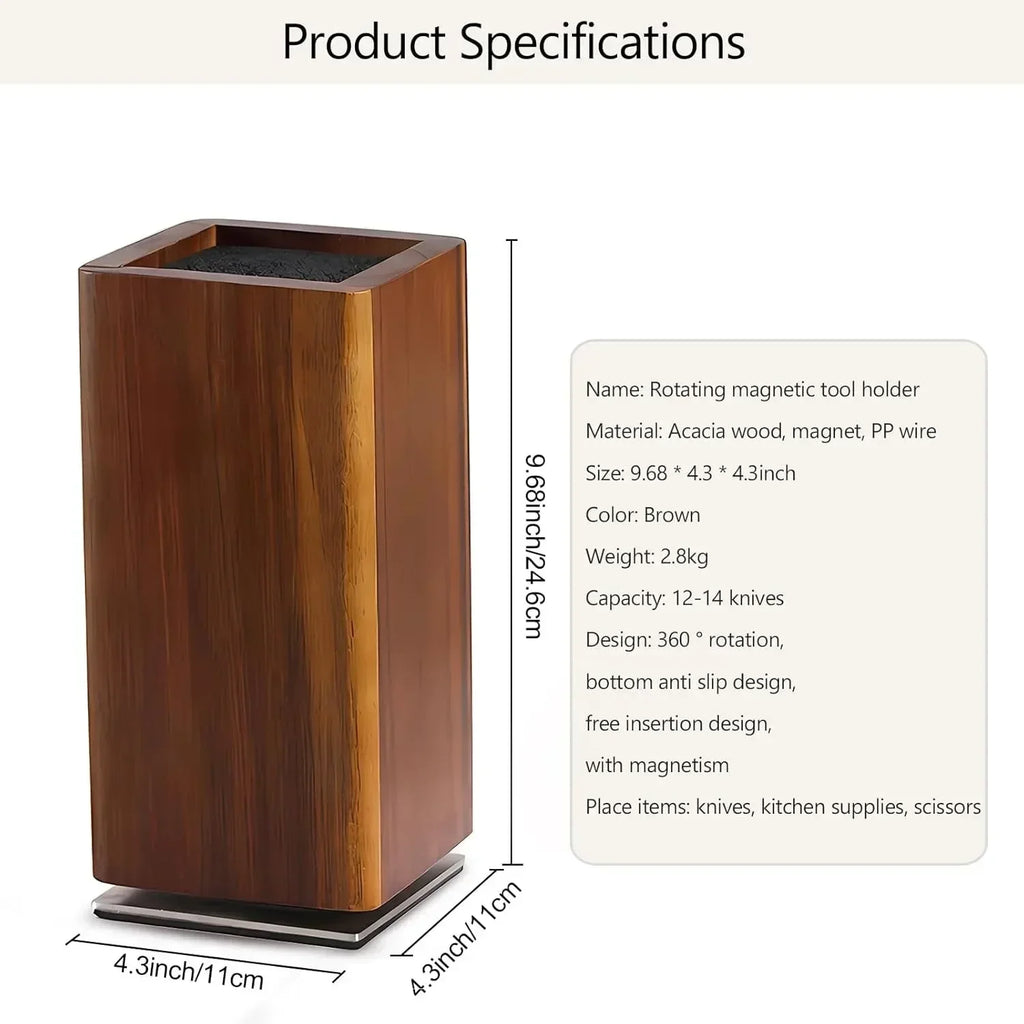 Knife Block - Magnetic Wood 360°