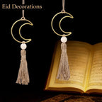 Ornament - Wooden Beads Moon Tassel Wall Decor