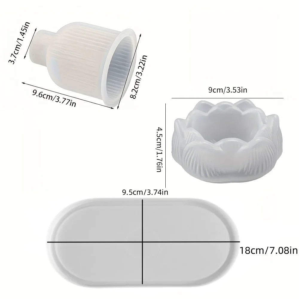 Silicone Mold - 3D Lotus Candle