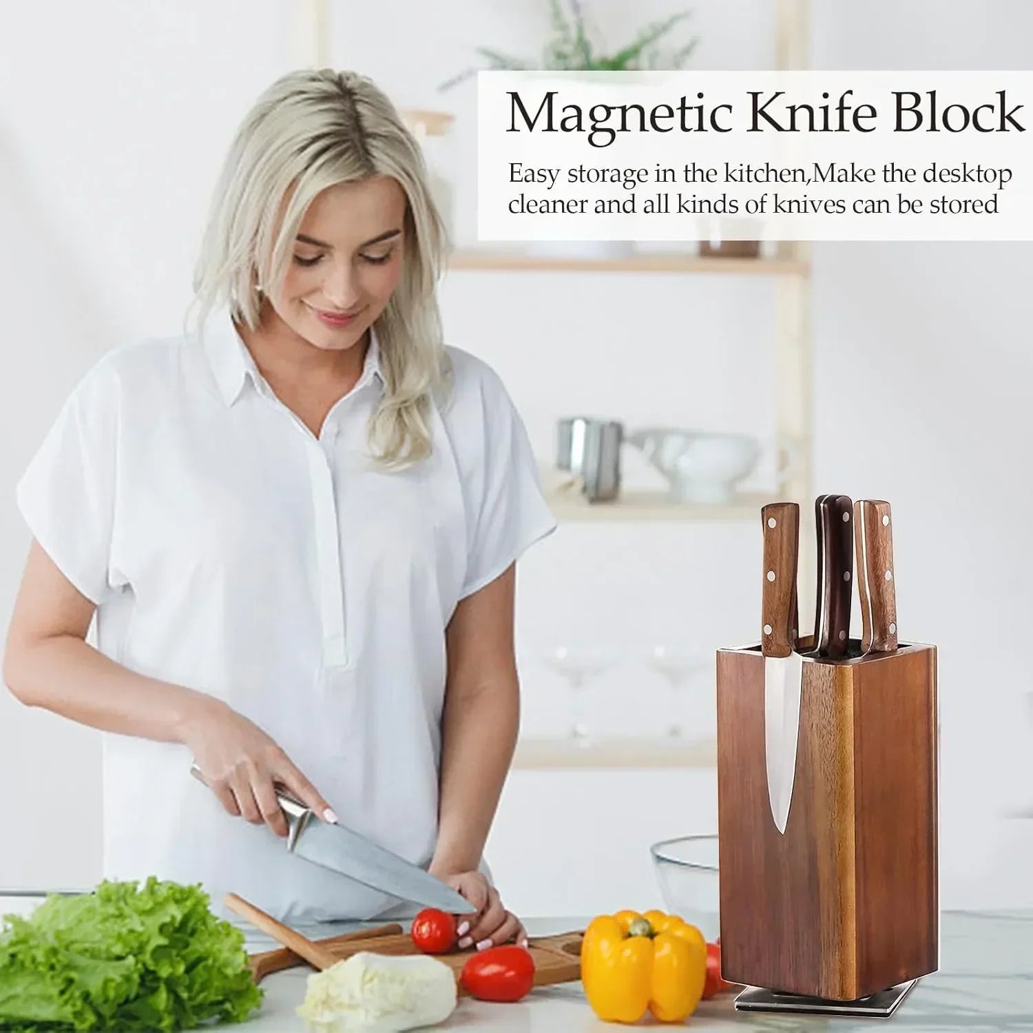 Knife Block - Magnetic Wood 360°