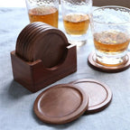 Coasters - Insulated Walnut Wood Round