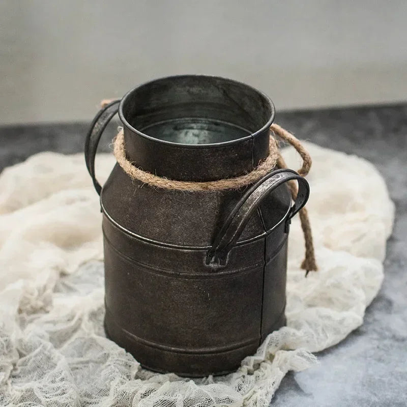 Vase - Decorative Tin Flower Bucket