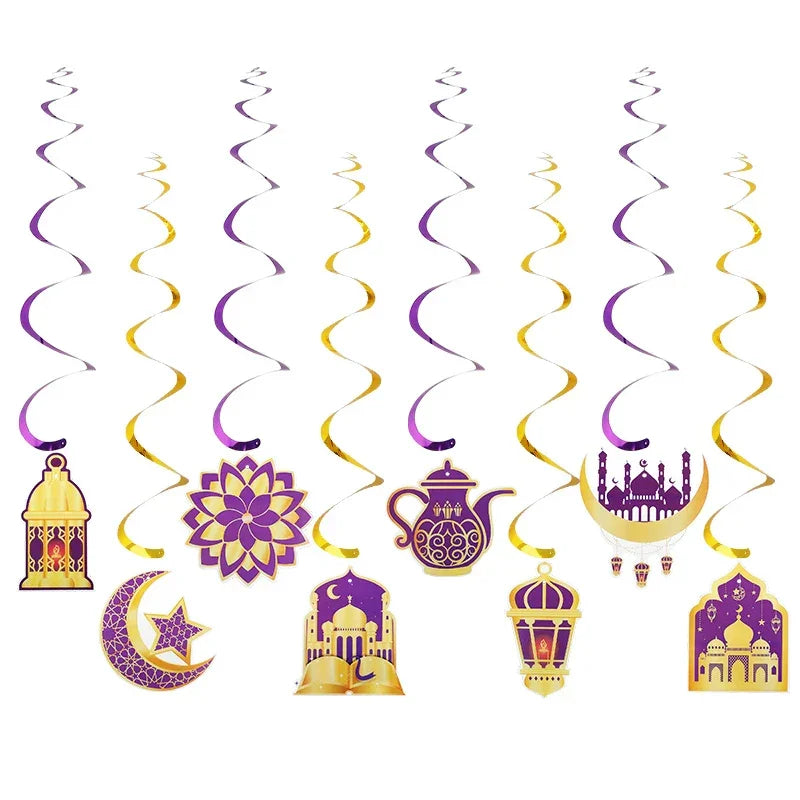 Garland - Ramadan Eid Mubarak Moon Star 8Pcs