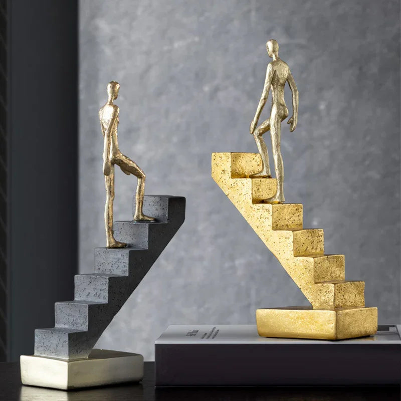 Abstract Figurine - Golden Staircase Sculpture