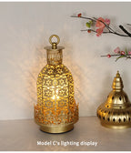 Table Lamp - Portable Iron Art Metal Long