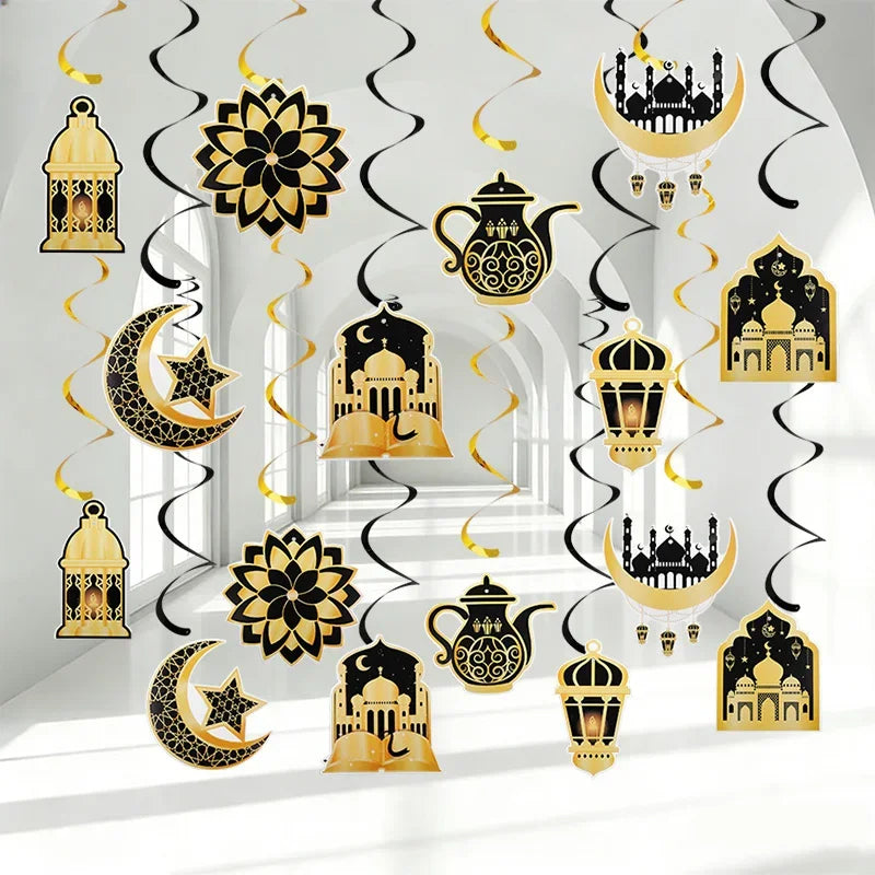 Garland - Ramadan Eid Mubarak Moon Star 8Pcs