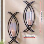 SET OF 2 WALL CANDLE HOLDER with GLASS SHADE House Of Avana