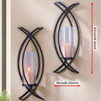 SET OF 2 WALL CANDLE HOLDER with GLASS SHADE House Of Avana [[SKU:HOA-CAN-035]]