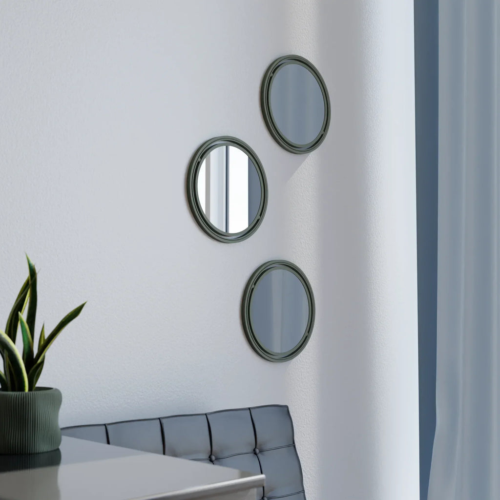 SET OF 3 GLOBE Mirror Modernized Pottery