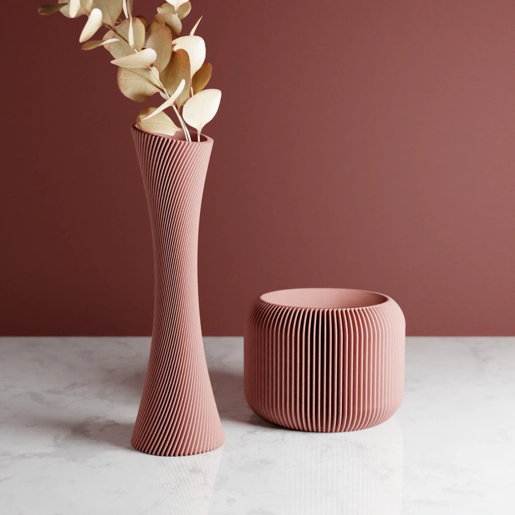 Spiral Rose Vase, side view - House Of Avana