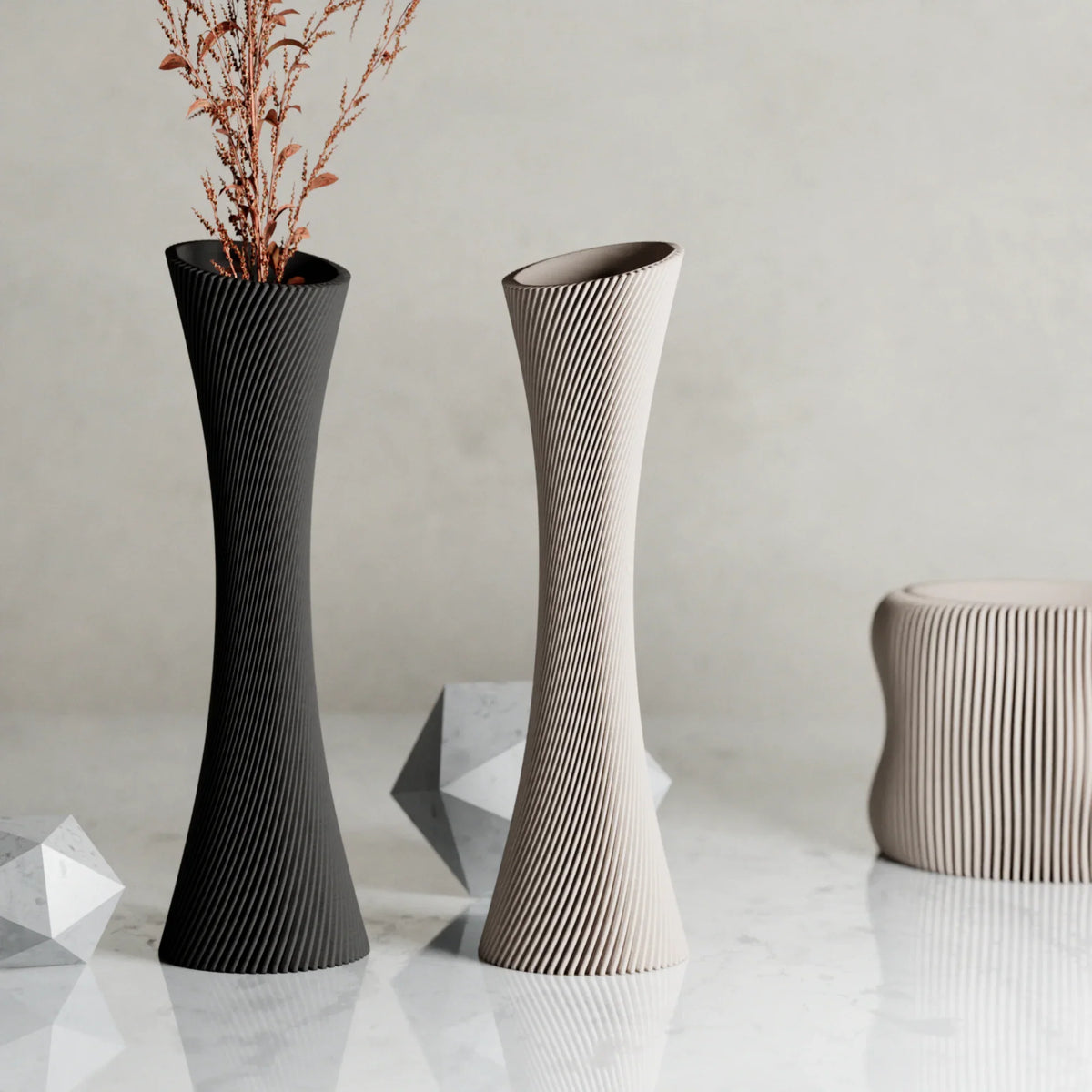 Spiral Rose Vase, angled view - House Of Avana