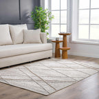 Baqer Bone & Tan Area Rug Hauteloom