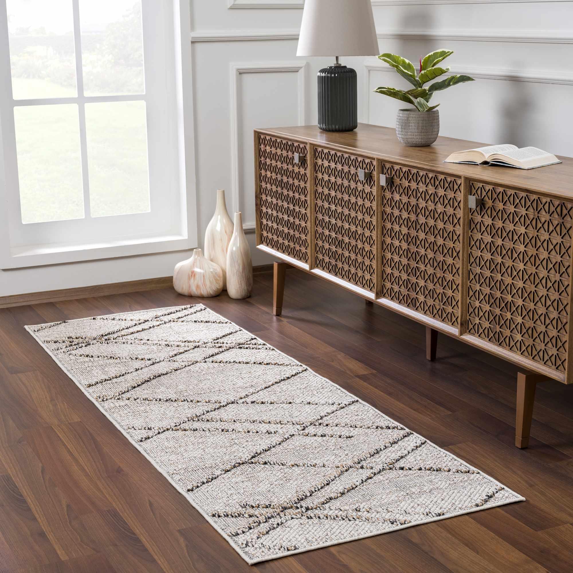 Baqer Bone & Tan Area Rug Hauteloom
