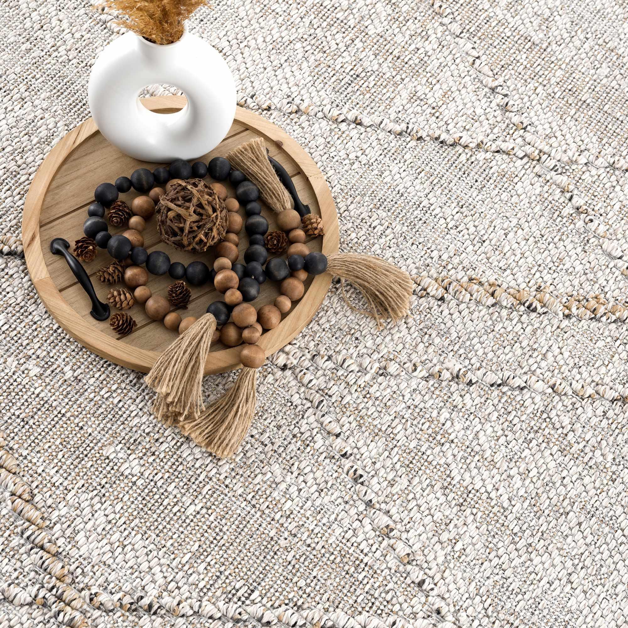 Baqer Bone & Tan Area Rug Hauteloom