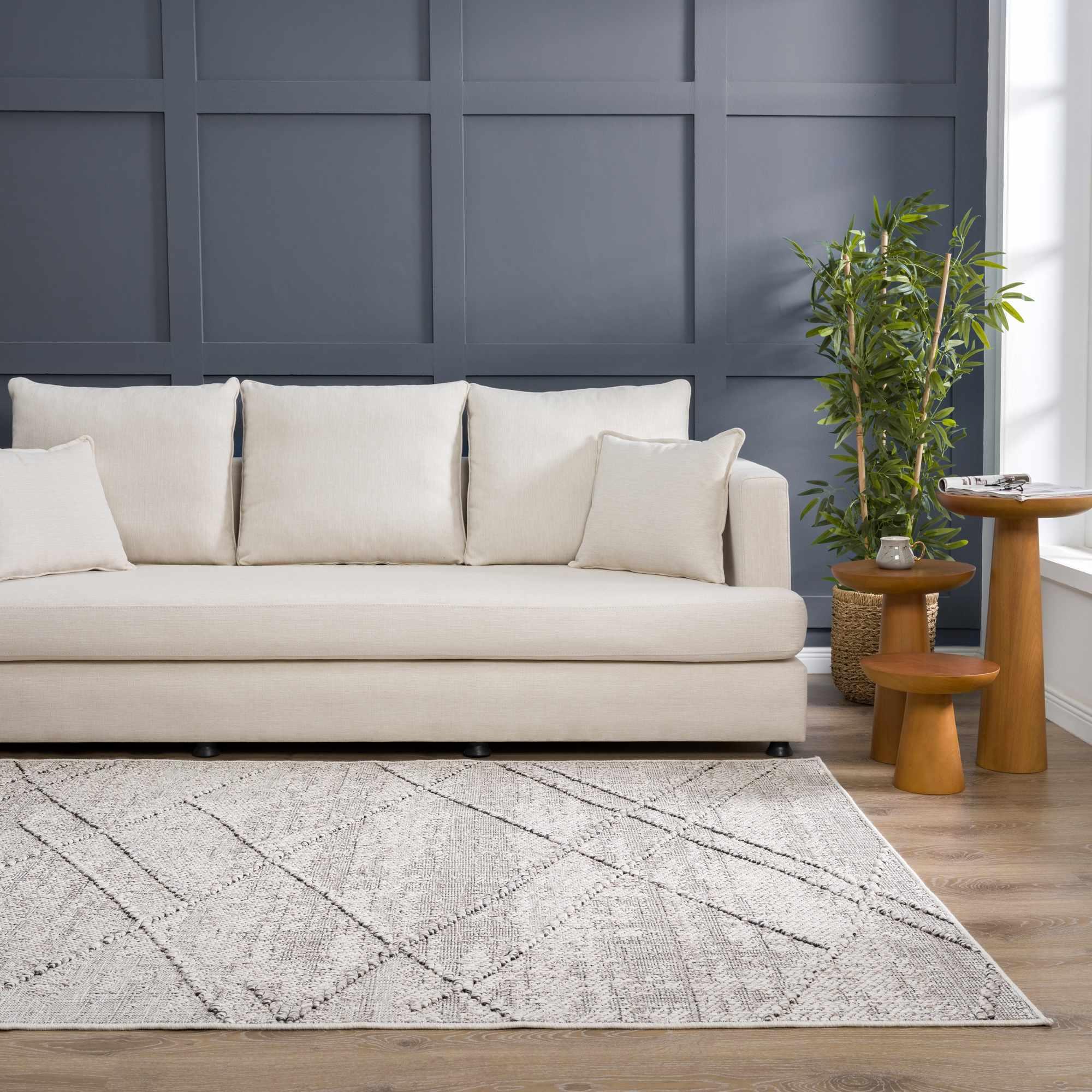 Baqer Bone & Taupe Area Rug Hauteloom