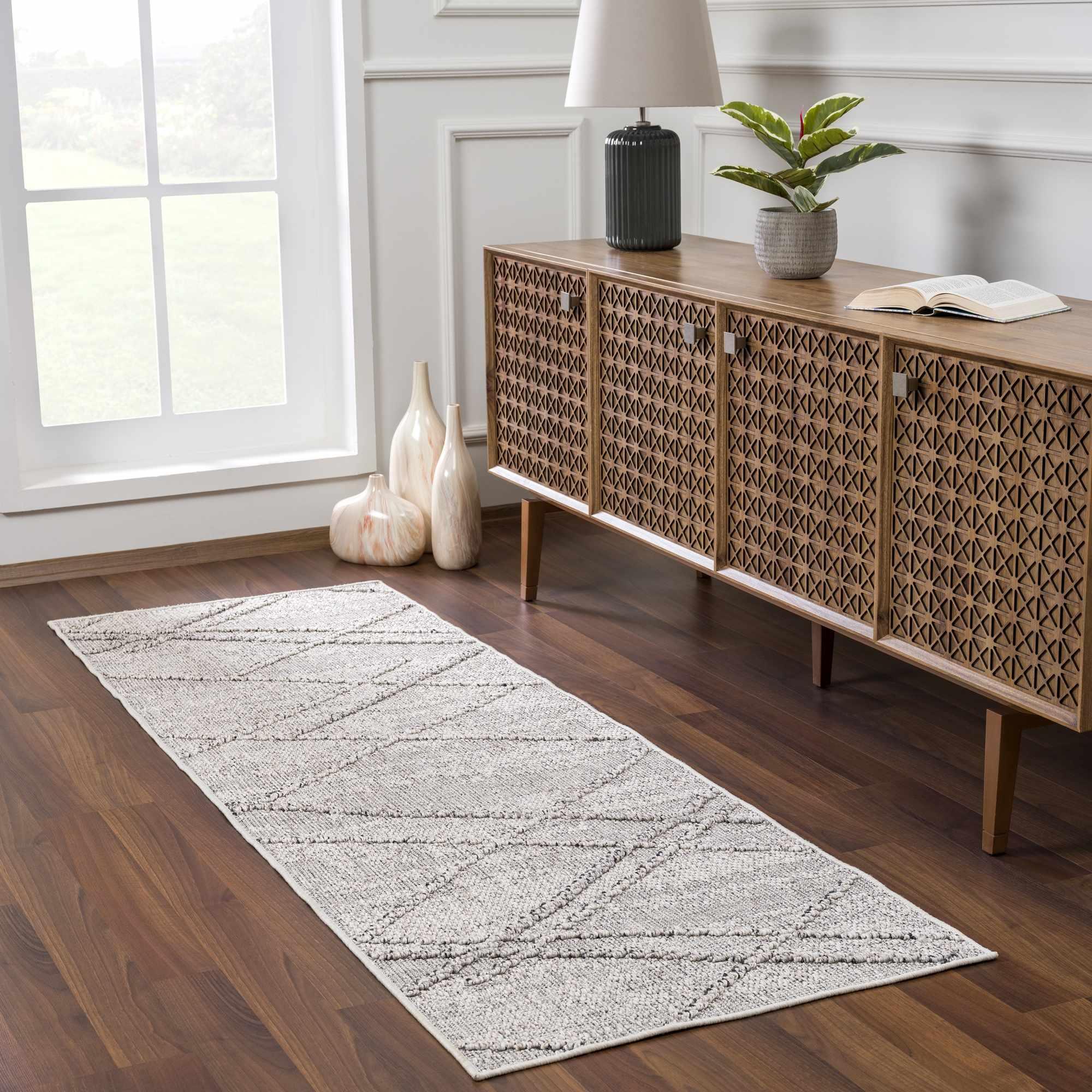 Baqer Bone & Taupe Area Rug Hauteloom