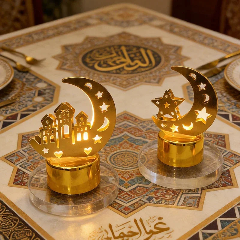 Ramadan Lamp - Star and Moon Ceramic Desk