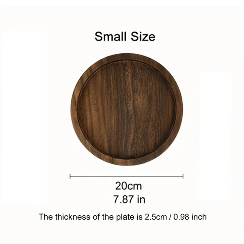 Serving Tray - Farmhouse Wood Round