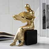 Abstract Character Reader Sculpture Bookends Figure | House of Avana