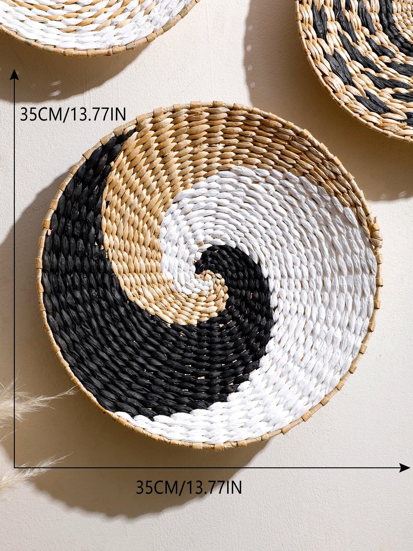 Seagrass Wall Hanging Decor Wall Basket Boho Home Decoration Handmade Natural Wall Art for Kitchen Bedroom Living Room Ornament - House Of Avana