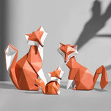 Modern Geometric Fox Statue Animal Figurine | House of Avana