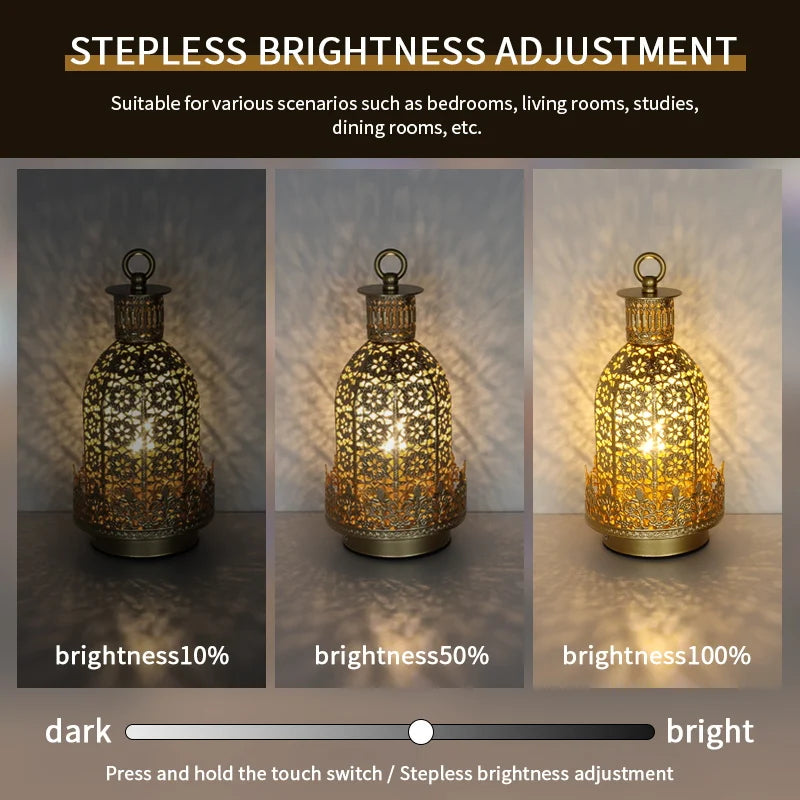 Table Lamp - Portable Iron Art Metal Long