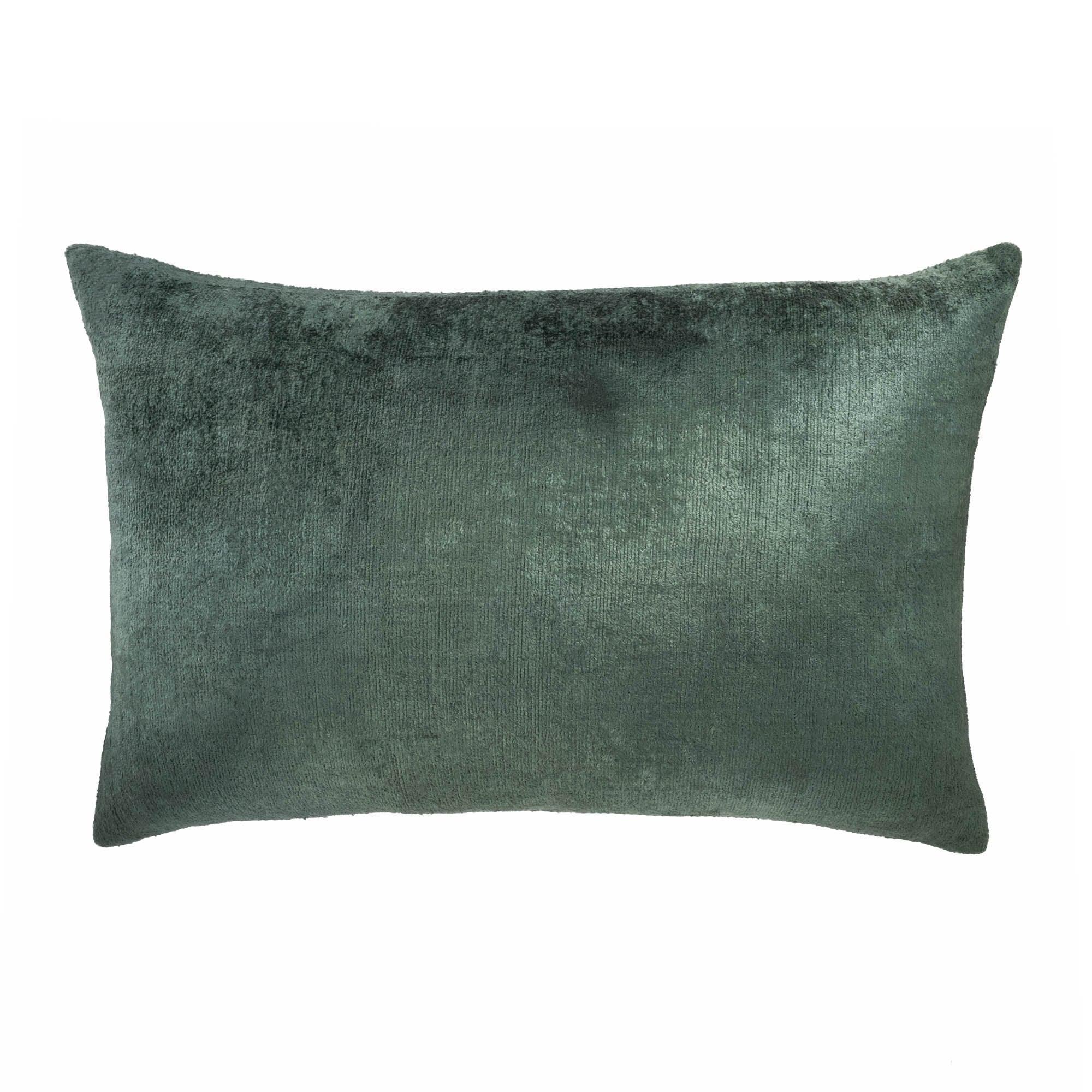 Sage Green Silk Velvet Ikat Pillow Cover X 24, lifestyle image - House Of Avana