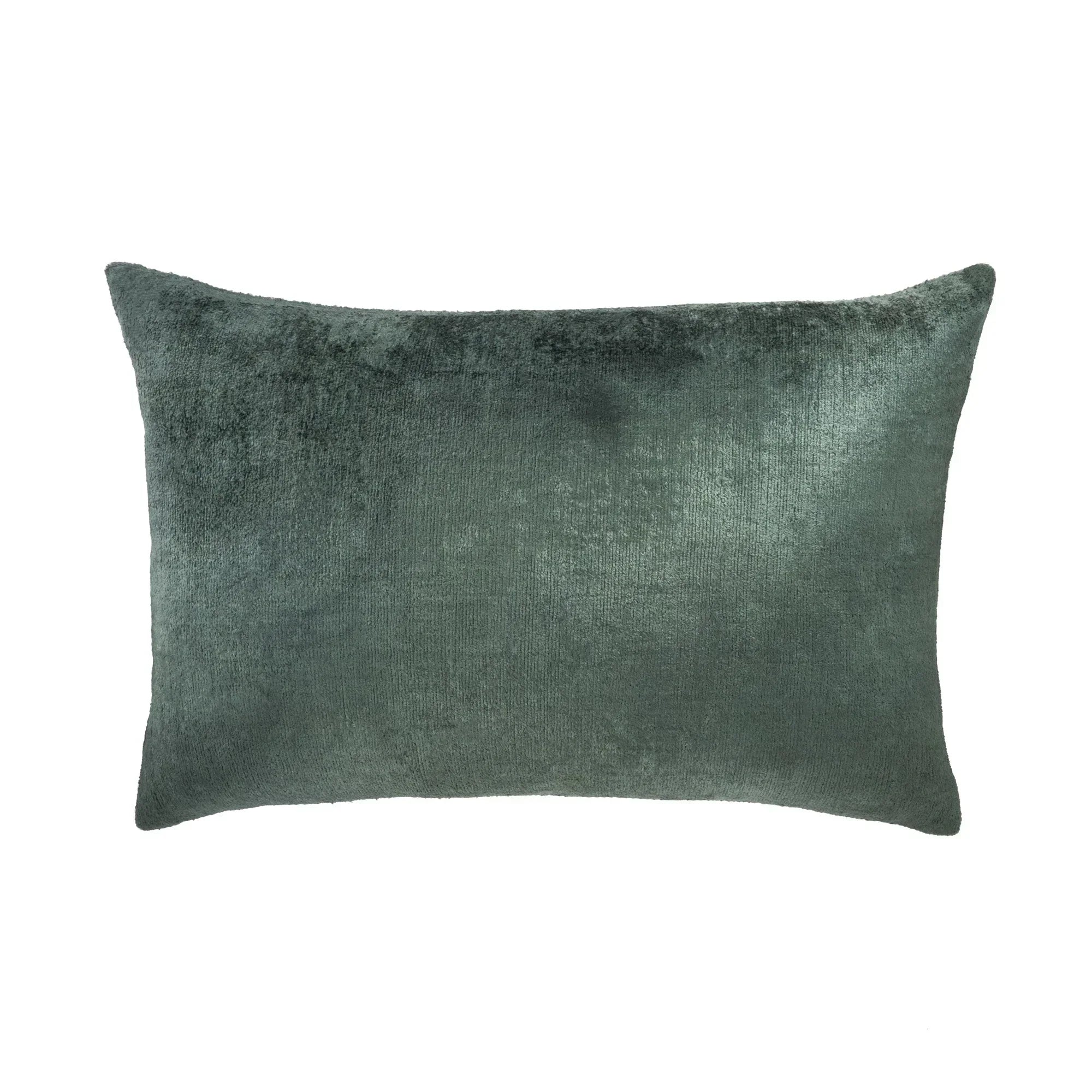 Sage Green Silk Velvet Ikat Pillow Cover X 24, front view - House Of Avana