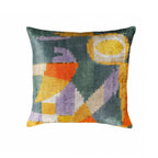 Sailing Silk Velvet Ikat Throw Pillow Cover, X 20, front view - House Of Avana
