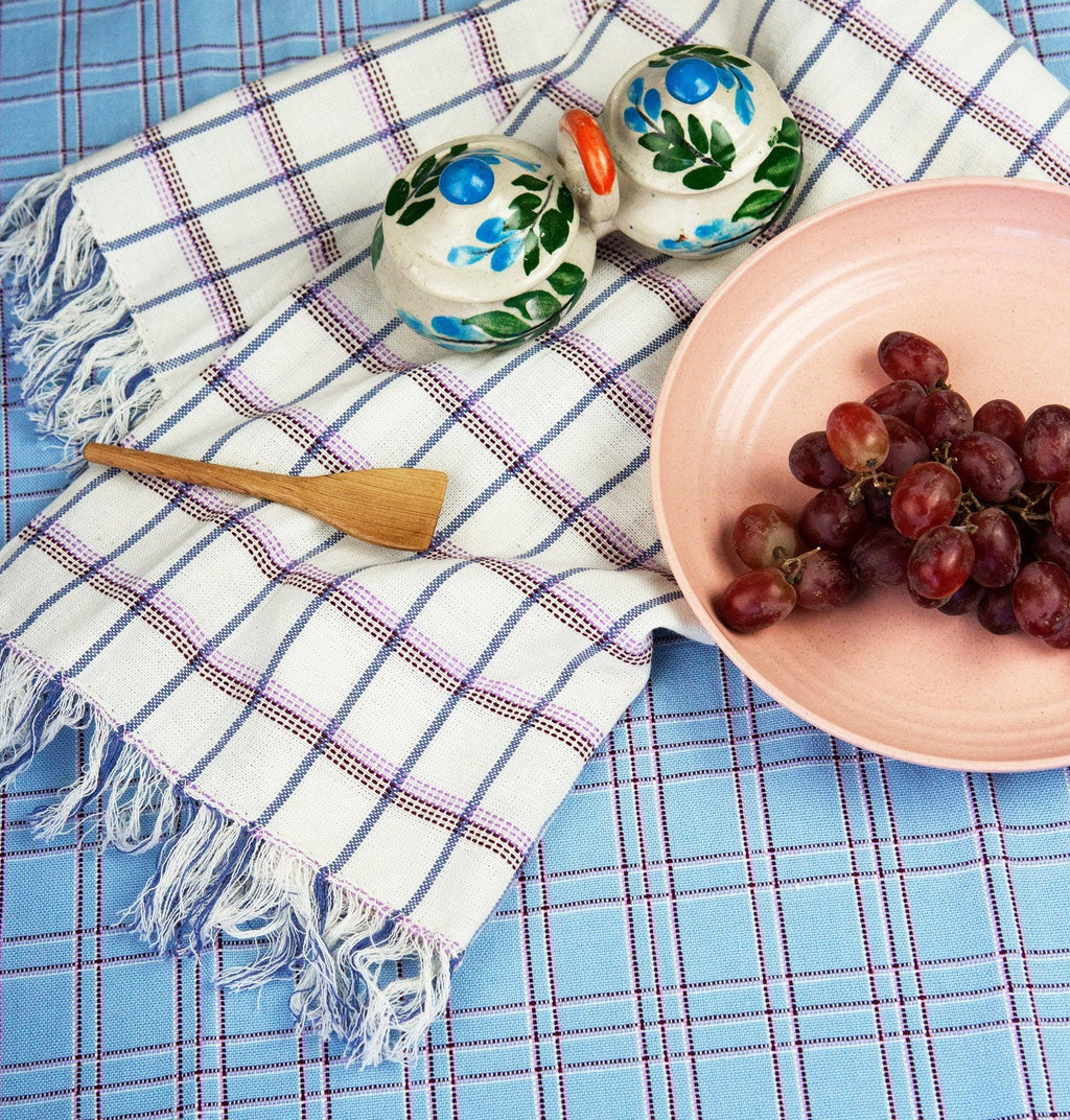 San Lucas Plaid White Kitchen Towel Archive New York