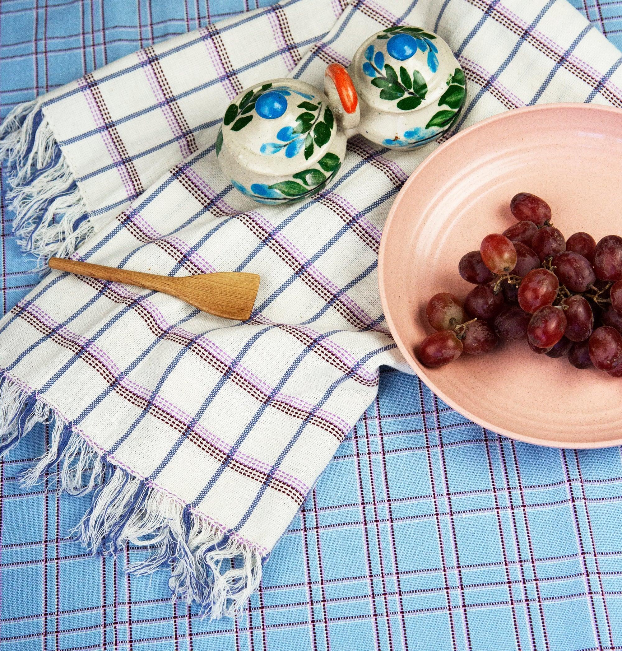San Lucas Plaid White Kitchen Towel Archive New York