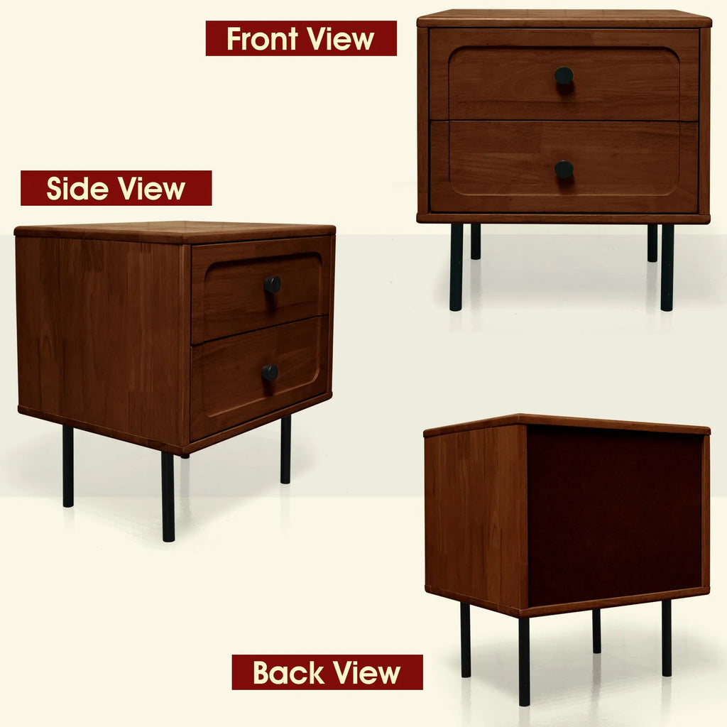 Savana Solid Wood 2-Drawer Nightstand