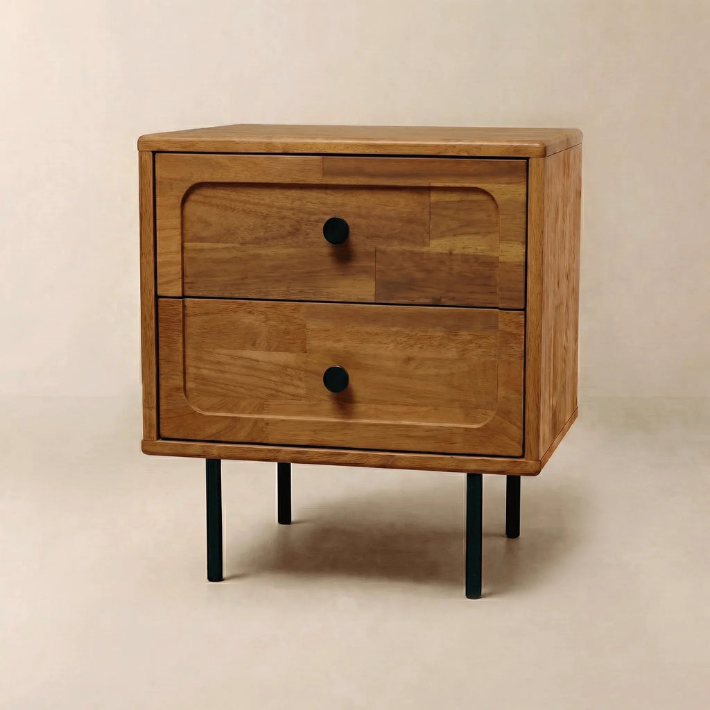 Savana Solid Wood 2-Drawer Nightstand