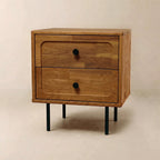 Savana Solid Wood 2-Drawer Nightstand