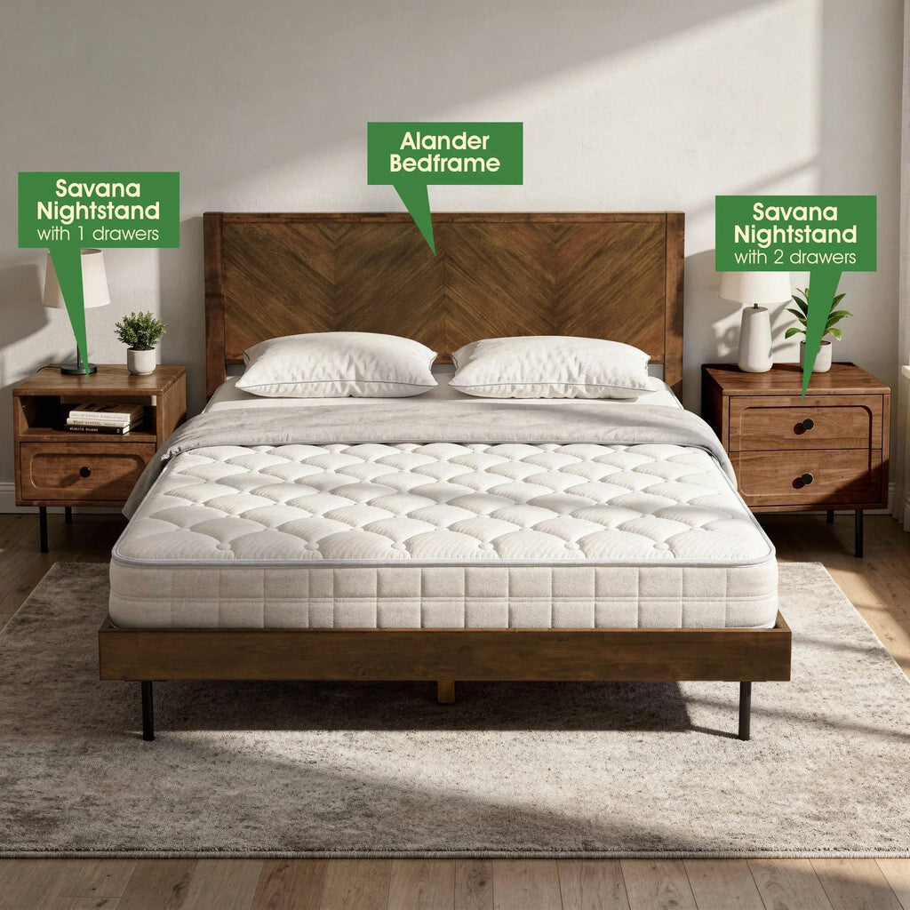 Savana Solid Wood Single-Drawer Nightstand