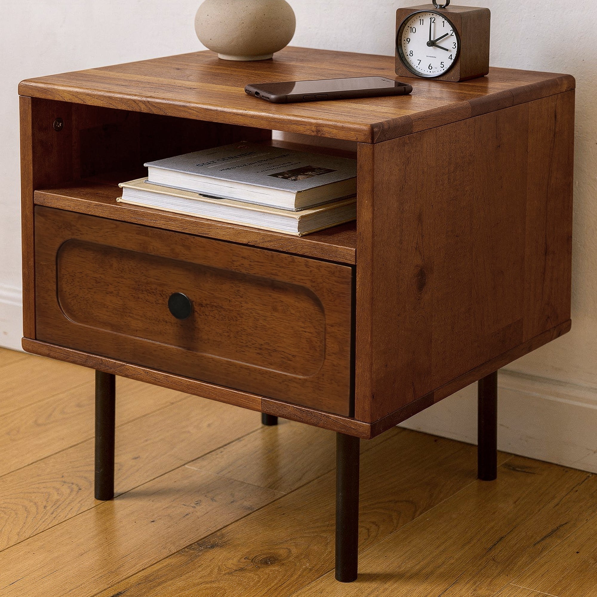 Savana Solid Wood Single-Drawer Nightstand