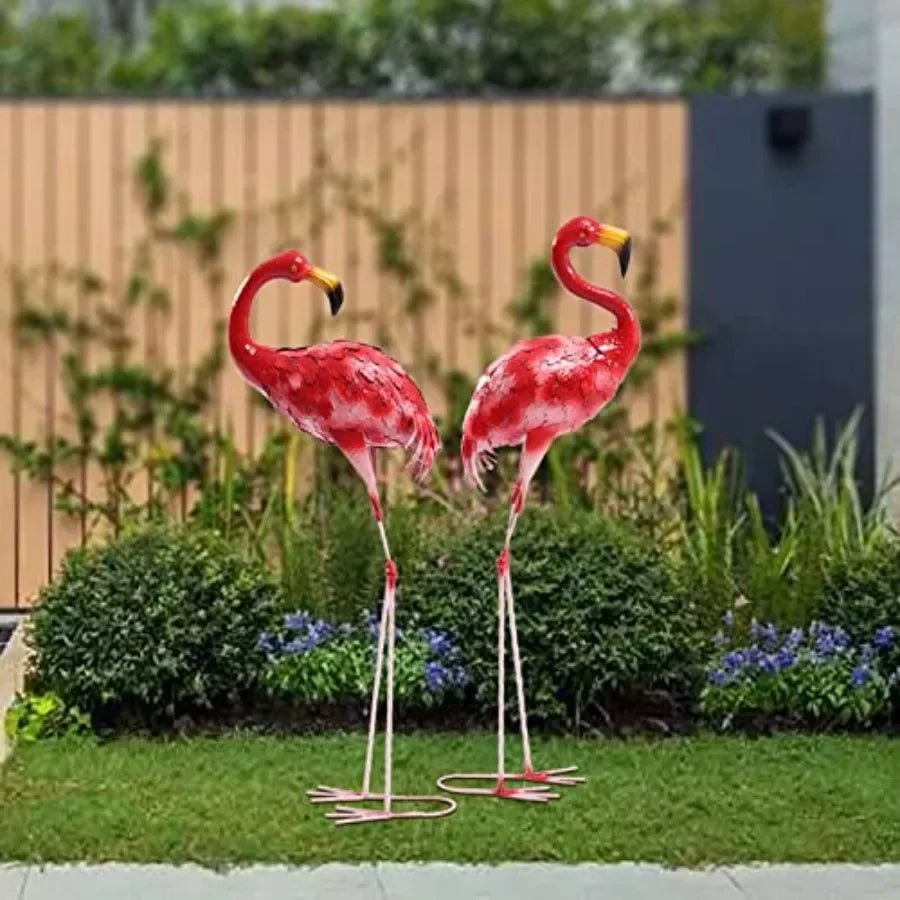 Tropical Flamingo Sculpture Pair – Decorative Lawn & Patio Decor