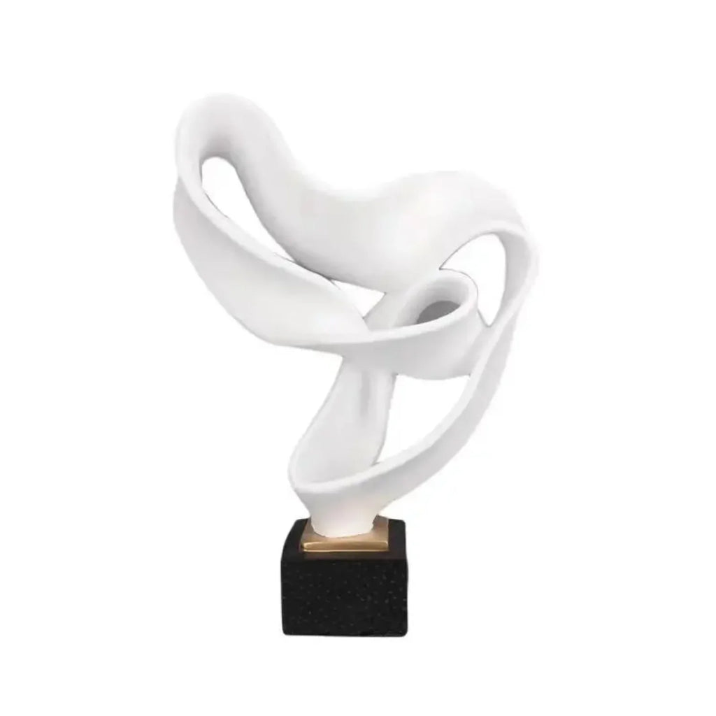 Modern Abstract Ribbon Sculpture – Luxury Resin Home Decor Ornament