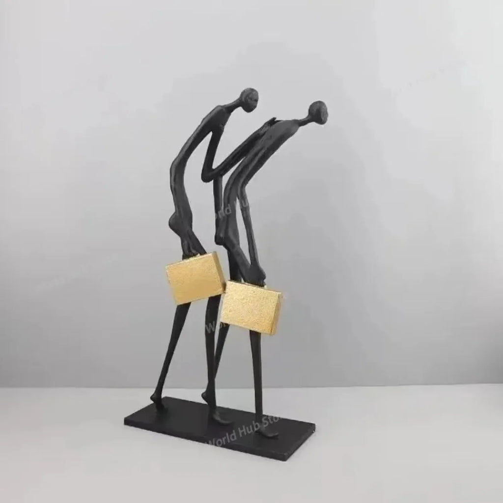 Abstract Teamwork Human Sculpture – Modern Metal Home Decor