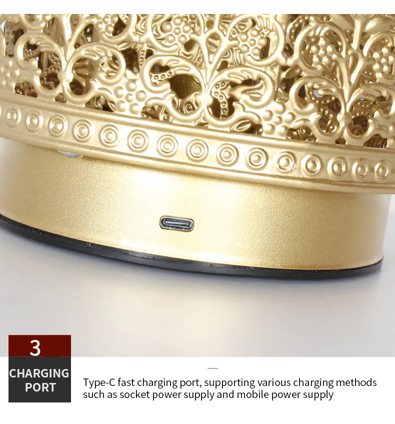 Table Lamp - Portable Iron Art Metal Long