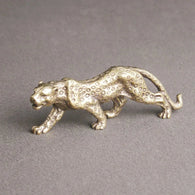 Retro Brass Miniature Leopard Figurine Tabletop Ornament for Desk Decoration