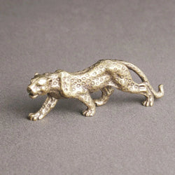 Retro Brass Miniature Leopard Figurine Tabletop House Of Avana