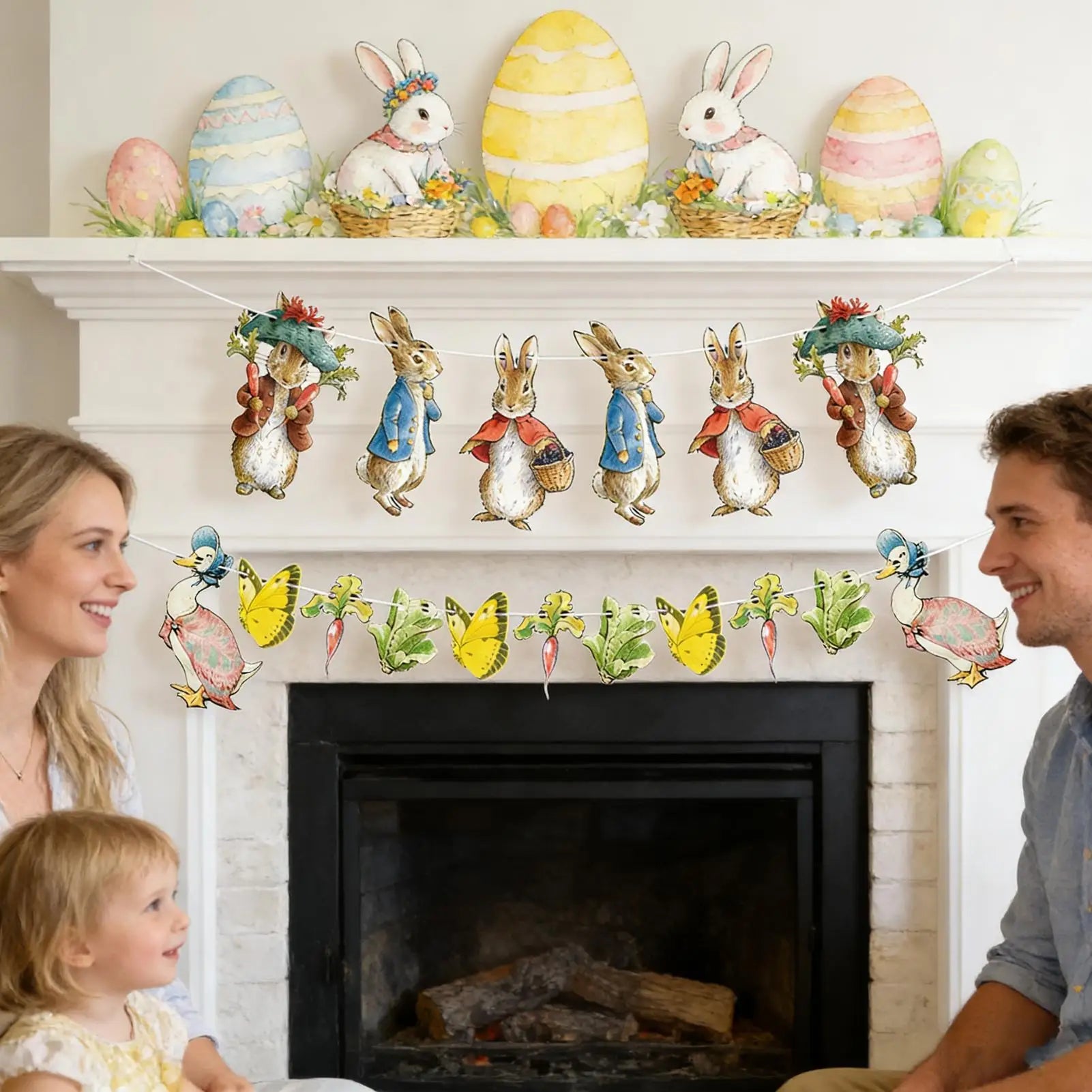 Garland - Decorative Colorful Bunny 6ft