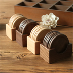 Coasters - Insulated Walnut Wood Round