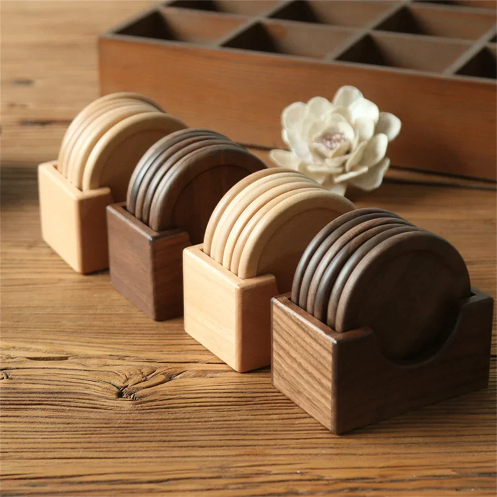 Coasters - Insulated Walnut Wood Round