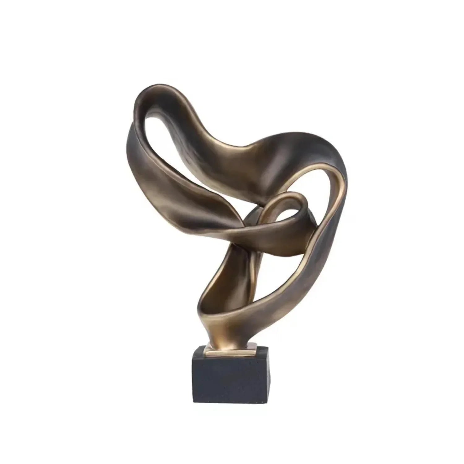 Modern Abstract Ribbon Sculpture – Luxury Resin Home Decor Ornament