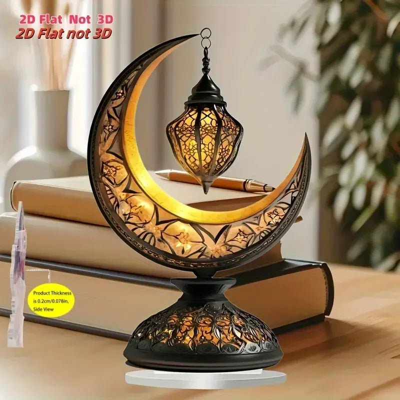 Lantern - Decorative Ceramic Crescent Moon Tabletop